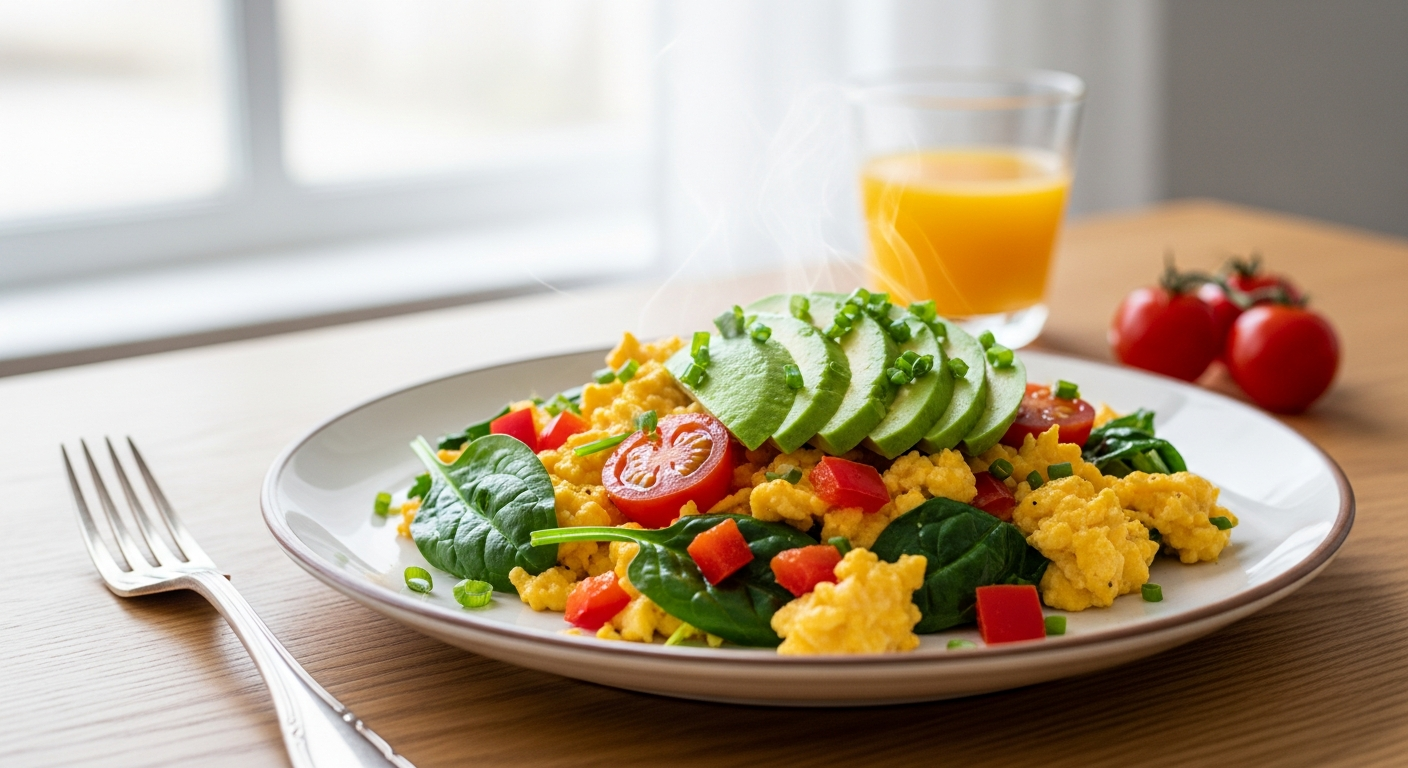 Healthy Breakfast Scramble with Vegetables